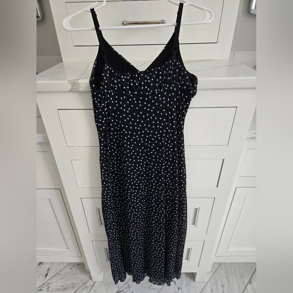 Black Polka Dot Midi Dress - Picture 8 of 8